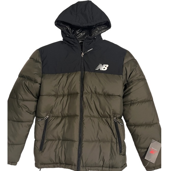 New Balance Mens Quilted Puffer Styling Down Tech Winter Jacket - Picture 1 of 12